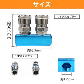 Air Coupler, Air Chuck, Air Hose, Air Tool, Branching, Expansion, Air Compressor, Coupler (2 Branches)