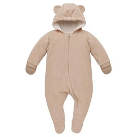 Pinokio Baby Boys Warm Overal, BEJGE VELOUR LOVELY DAY