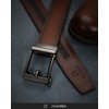 CHAOREN Men's Automatic Belt, Leather Belt, Ratchet Without Holes for