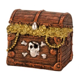 Treasure Chest Pirate Party Celebration Gift Birthday Children Decoration Money Box Size 9 x 9 x 7.5 cm