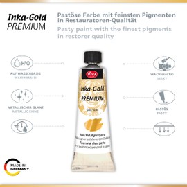 Viva Decor Inka Gold Premium 40g – Gold – Wischmetall und Gilding Wax für Glanzeffekte auf Holz, Leinwand, Ton und Beton, schnell trocknend, ideal für Patina-Effekte und DIY-Projekte