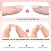 24Pcs French False Nails Short,Nail Tips Short Ellipses,Fake Nail Short,Press