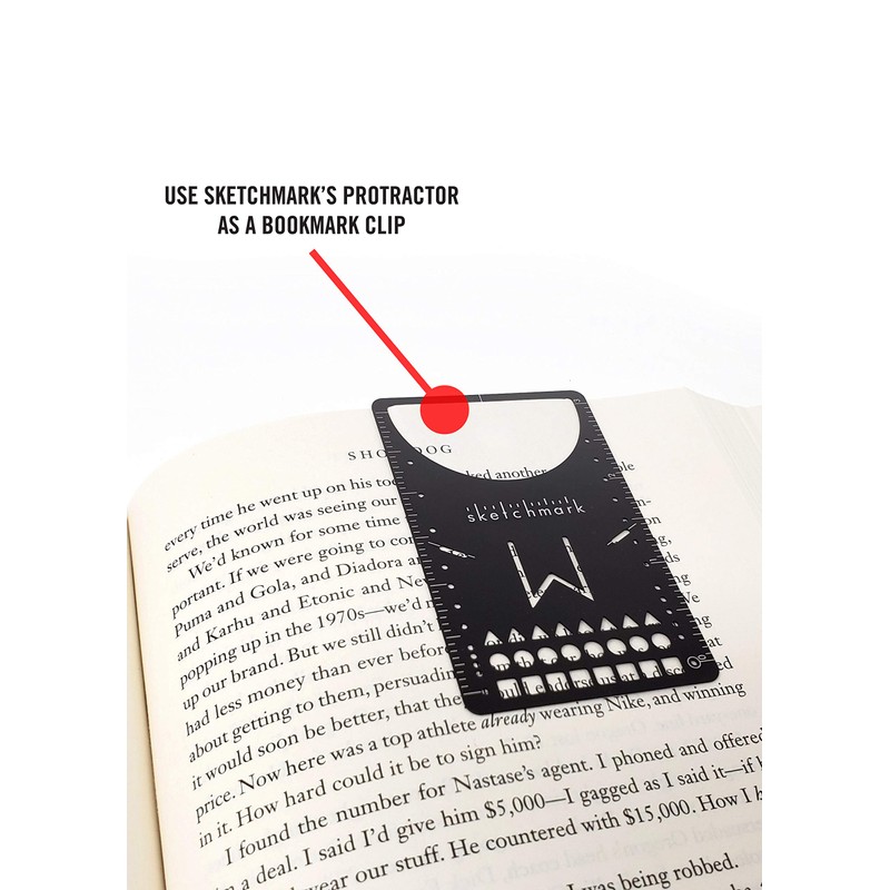Sketchmark Original Stainless Steel Bookmark Stencil - Credit Card Tool