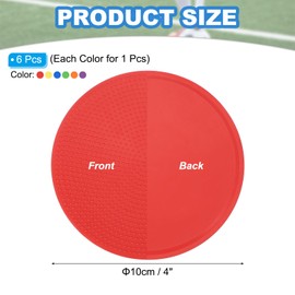 PATIKIL Spot Markers 4 Inch, 6 Pcs Non-Slip Floor Dots Agility Markers Flat Field Cones Poly Dots for Gym PE Speed Training Dance Soccer Basketball Sports, Multicolor