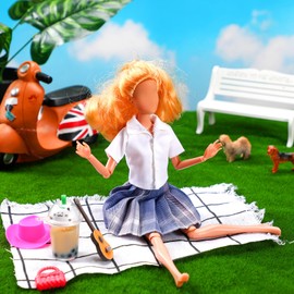 Bencailor 6 Pcs Doll Clothes for 11.8 Inch Doll, Doll Outfit Doll Accessories Doll Skirt Doll Dress Summer Doll Clothing Girl Birthday Gift(Bright Style)