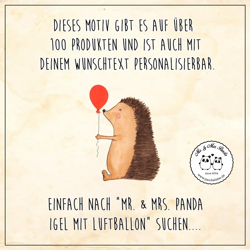 Mr. & Mrs. Panda Personalisierte Grußkarte Igel Luftballon - Personalisierte