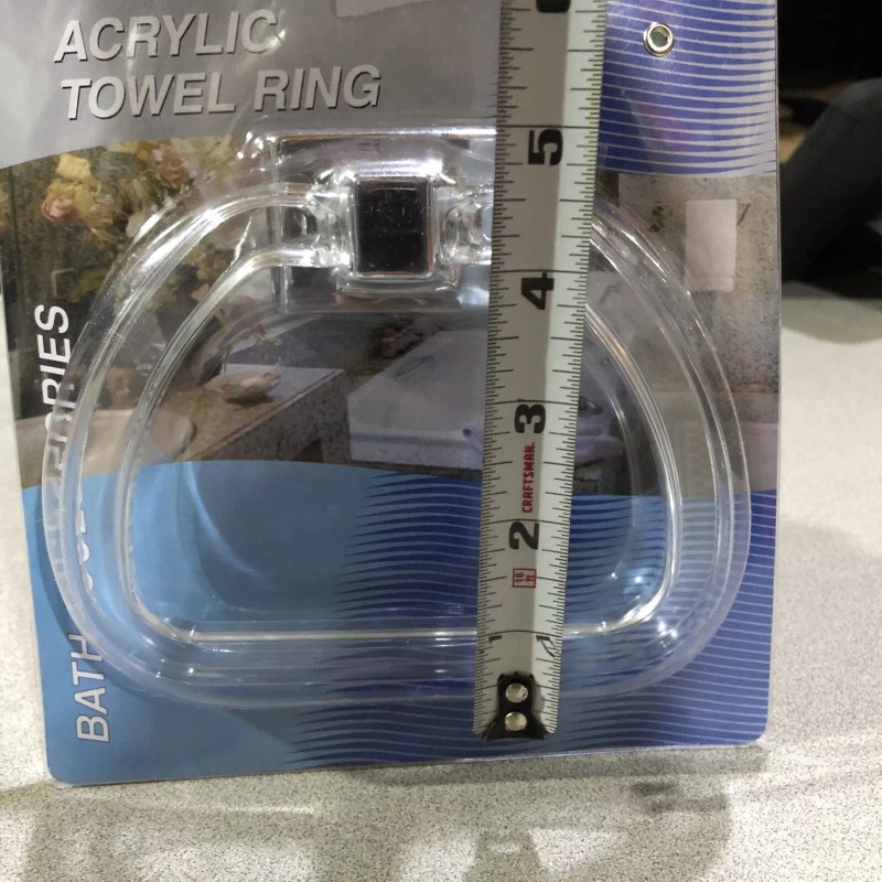 Aqua Plumb CHROME Metal & Clear Plastic Acrylic Lucite Towel
