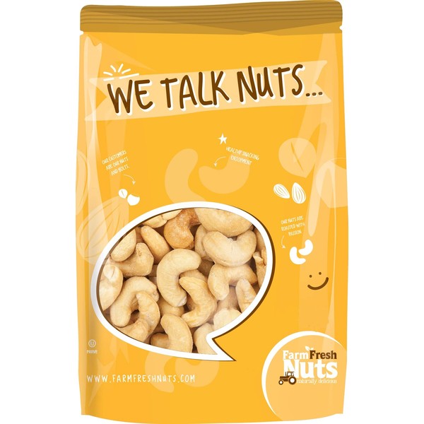 Freshly Roasted Salted Cashews with Sea Salt (1 Lb.) - Small Batch Roasted for Added Freshness - Naturally Delicious - Perfectly Crunchy - Farm Fresh Nuts Brand