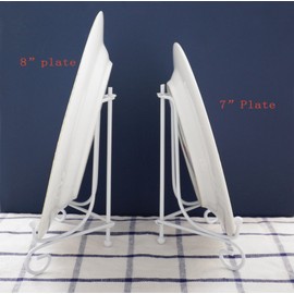 Tincogo (2 Pack) 6 Inch Iron Plate Stand, White Iron Easel Plate Display Photo Holder Stand, Displays Picture Frames, Cookbooks, Decorative Plates, Tablets and Art