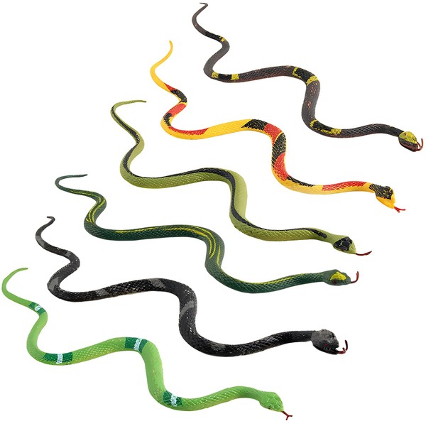 6PCS Realistic Snake Toy Set, Lifelike Fake Snakes for Garden
