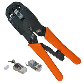 Electriduct Crimp Tool for RJ11, RJ12, RJ45, 6x4, 6x6, 8x8 - Compatible with CAT6A STP Modular Plugs