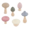 Hudson Baby 6pc Wood and Silicone Mushroom Toy Set, Light,