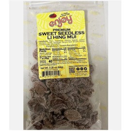 ENJOY 🌺Enjoy PREMIUM RED SEEDLESS LI HING MUI PLUM Crack Seed Snack Hawaii 2.25oz