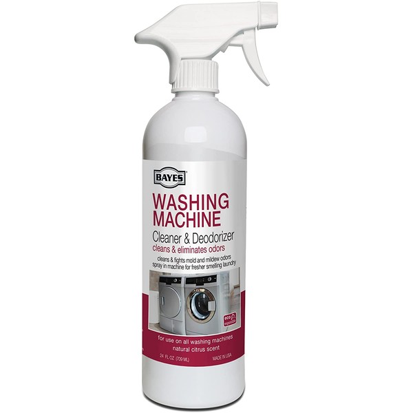 Bayes Washing Machine Cleaner & Deodorizer - Cleans and Eliminates Odors for Fresh Smelling Laundry - 24 Ounce