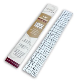 Madam Sew Hot Hem Ruler for Quilting and Sewing -Non-Slip Hot Ironing Ruler - Pleats with Dry or Steam Iron on Quilt Blocks and Clothes - 18” x 2.5”