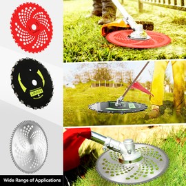 EOPOAYI Carbide Tip Brush Cutter Trimmer Blades Attachment Adapter Kit Compatible with 2 & 4 Cycle Weedeater Gas Powered Straight String Trimmers Weed Eater Wacker Grass Edger Replacement Parts