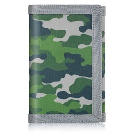 ZHONYEE Coole Brieftaschen für Teenager für Jungen und Mädchen mit Reißverschluss, Münzfach, Kartenschlitz, RFID-dreifach gefaltet, Leinen, Outdoor, schönes Design, magischer Aufkleber für 12–16