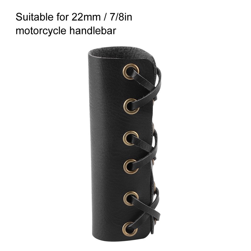 2pcs 7/8in 22mm Handlebar Cover Retro Cowhide Hand Grip Skin