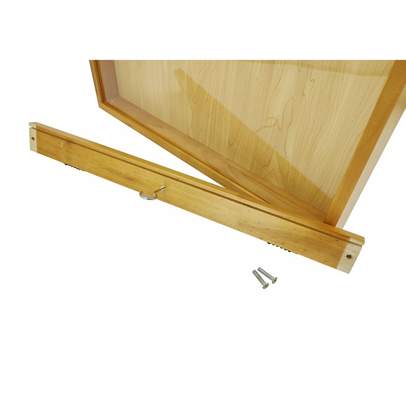 FixtureDisplays Golden Oak Finish Shadow Box Jersey Display Case 24"