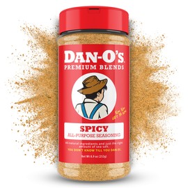 Dan-O's Spicy Seasoning, 8.9 oz Bottle, Hot Seasoning for Chicken, Wings, Burger Patties, Veggies and More, Sugar Free, Zero Calorie, Use this Spicy Blend to Craft a Marinade, Dry Rub or Sauce