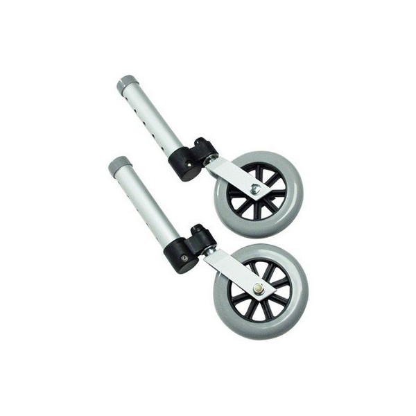 Lumex Swivel Wheels - 360 Degree Medical Rubber Walker Wheel, 3" Diameter, Adjustable, Pack of 2, 603850A