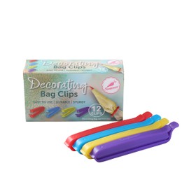 Bag Sealing Clips for Food and Snack Storage, Decorating/Icing Bag Sealing Clips, 4inch, 12-Piece, 4-Color