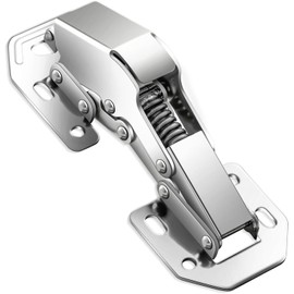DH DEPPONHARDWARE Soft Close Hidden Spring Hinges, No Slot Required, 4" Brushed Nickel Frameless Concealed Kitchen Cabinet Hinge for Cupboard Door (50, 4.4Inch)