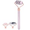 3 in 1 Rose Quartz Face Roller Massager Germanium Facial