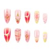 Almond Press on Nails Medium SWEKKE 3D Floral Fake Nails