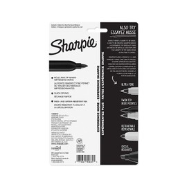 Sharpie Fine Point Permanent Marker, Black, Pack