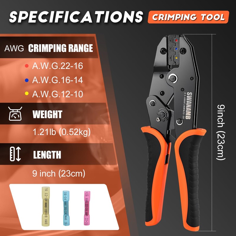 Crimping Tool Ratcheting Wire Crimper With 340PCS Heat Shrink Butt
