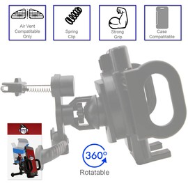 IWIO Custom Dedicated In Car Spring Mount Clip Air Vent Holder (Case Compatible) Cradle compatible with Energizer Energy S500E 2017 - BLACK