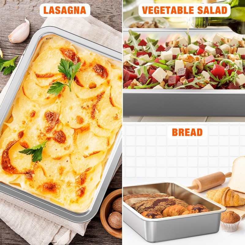 onlyfire Stainless Steel Baking Pan Barbeque Grilling Pan for Baking