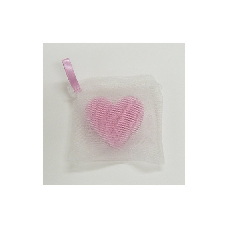 Kokubo Facial Cleansing Net, Fine Foaming with Sponge, Heart Sponge