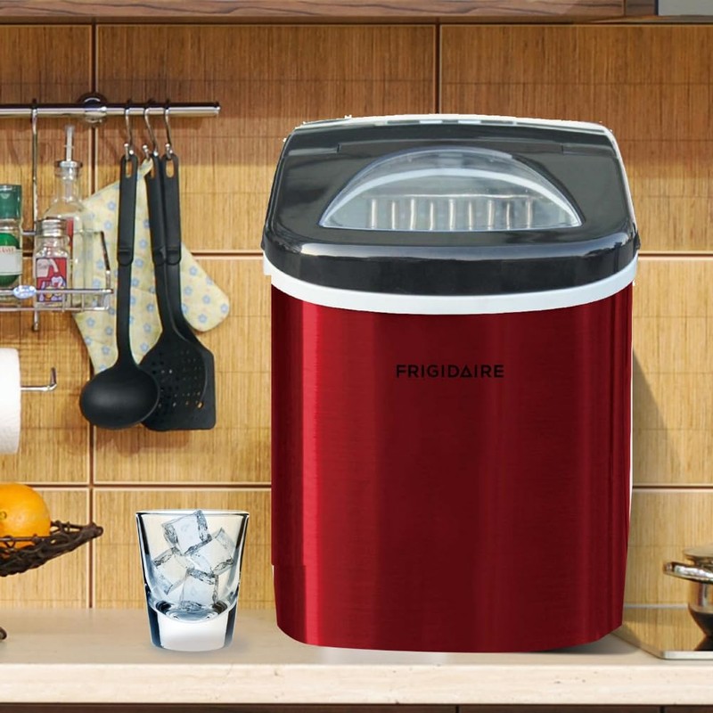 FRIGIDAIRE RIC117-SSRED Stainless Steel Ice Maker Medium Red S/S