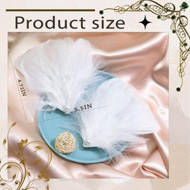 AOREAS Feather Hair Accessories Ballet Style Hair Pins Feather Hair Clip Bride Wedding Engagement Birthday Christmas Valentine Stage Performance Headpiece, Tea Party, Cocktail, Party (White 2-pack)