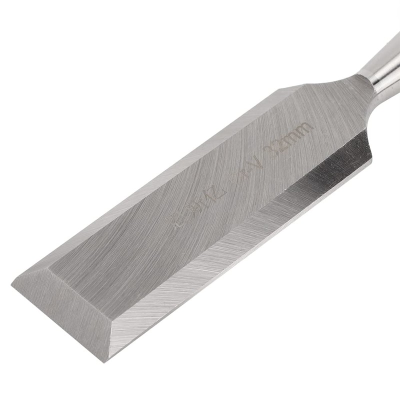 Wood Chisel Tool, 32 mm Cr-V Construction Wooden Handle Flat