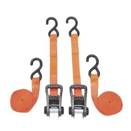 SmartStraps 2 Pack 10' x 1 1/4" Orange Ratchet Straps Tie Down Heavy Duty Sleek Carbon Fiber
