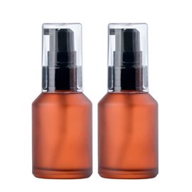 2 Pcs 60ml 2oz Glass Pump Bottles Refillable Glass Pump Lotion Dispenser Cosmetic Cream Pump Bottle Travel Size Soap Dispenser Cosmetic Containers Travel Pump Bottles for Toiletries(Wine Red)