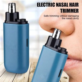 Nose Hair Trimmer USB Charging Dual-Edge Blades Electric Portable Men Mini Nose Hair Trimmer Face Care Kit Tools 7000 RPM Clipper Epilator Hair Removal - Color: black