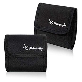 LS Photography Filter case [2 Pack] 3-Pocket Camera Lens Carry Pouch for Photography Round Circular or Square Filters, TEMLGG36