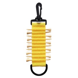 Golf Glove Holder, Hanger, Key Holder, Double-Sided , Tee Holder, Fall Prevention, Golf Accessories, Gloves, Drying Gloves, Caddy Bag for Men and Women (Yellow, Tee Holder Included)