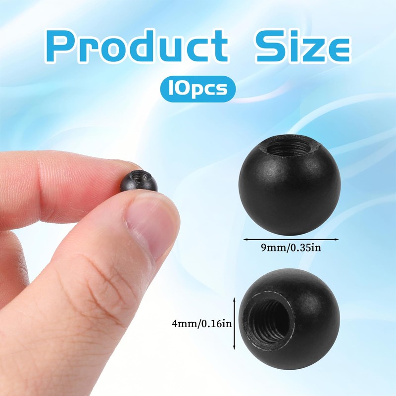 10PCS M4 Lamp Cap Nuts, Black Screw Caps Ball Lamp