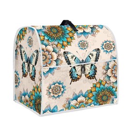 Cozeyat Boho Floral Butterfly Mixer Cover, Kitchen Aid Mixer Cover, Compatible with 4.5-5 Quart, Dust Proof, Polyester, Not Water Resistant
