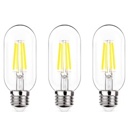 NOTOC E26 LED Light Bulb 4W,Equivalent 40W,T14/T45 Tubular Light Bulb Non Dimmable 5000K Daylight White,Antique Clear Edison Filament Bulb,Pack of 3