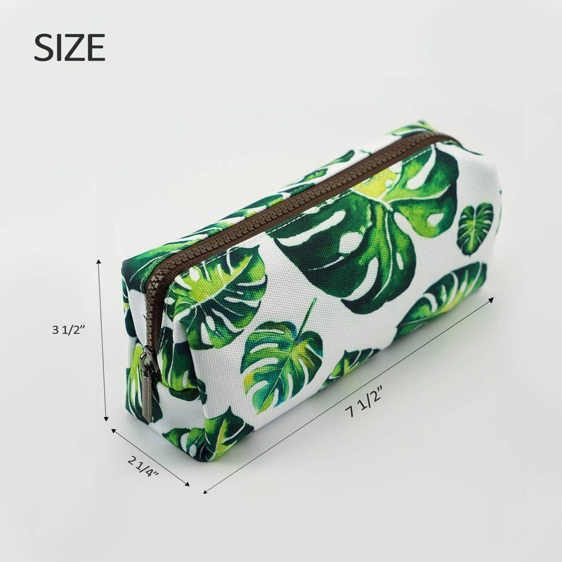 LParkin Tree Leaves Large Capacity Canvas Pencil Case Pen Bag