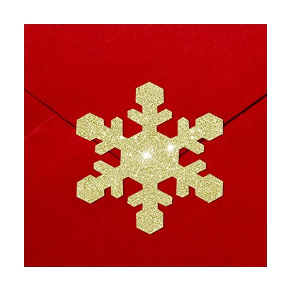 240 Pieces Christmas Envelope Seal Stickers Glitter Snowflake Stickers Christmas