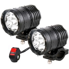 PAKRYS - Luces de conducción de motocicleta de 12 a 60 V, 40 W, 3600 lm, luces LED antiniebla para ATV, UTV, bicicleta, coche, camión, barco, carretilla elevadora, focos LED impermeables con 6