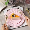 QualQuot 120PCS Pink Plastic Plates, Heavy Duty Disposable Party Plates