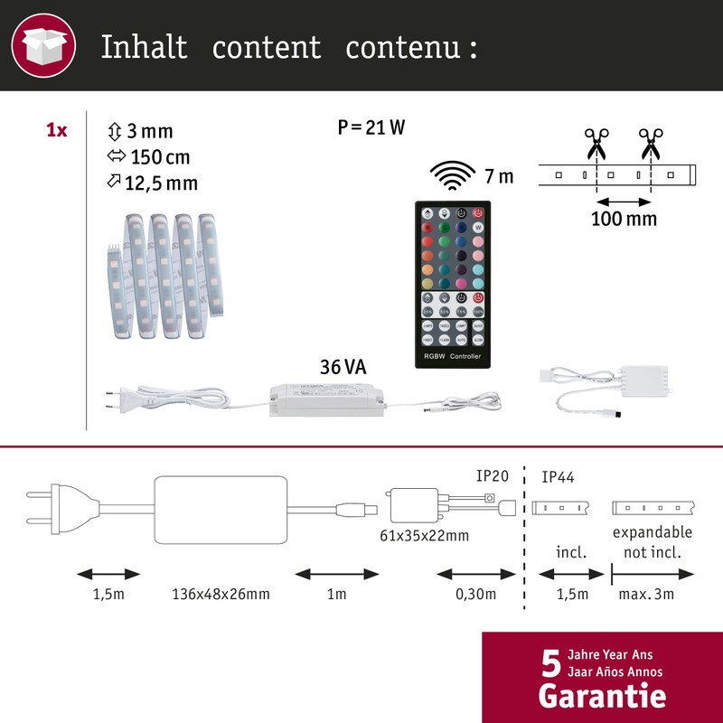 Paulmann 706.27 Universal Strip Light Internal 1500 mm Strip Light